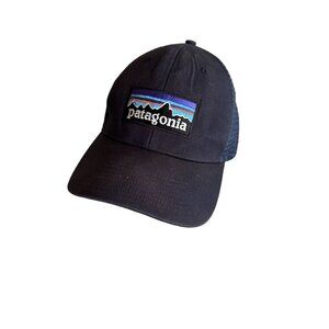 Patagonia Navy Blue Mesh Trucker Hat Adjustable Snapback Logo Cap Unisex